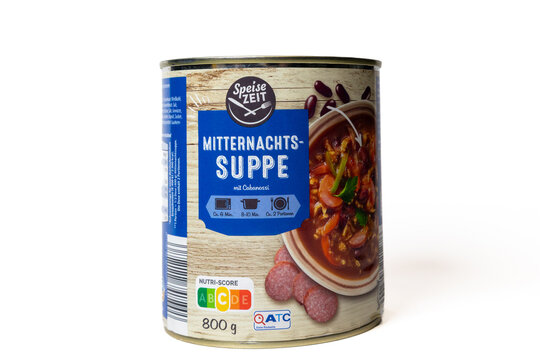 German mitternachtssuppe canned soup with nutri-score labeling