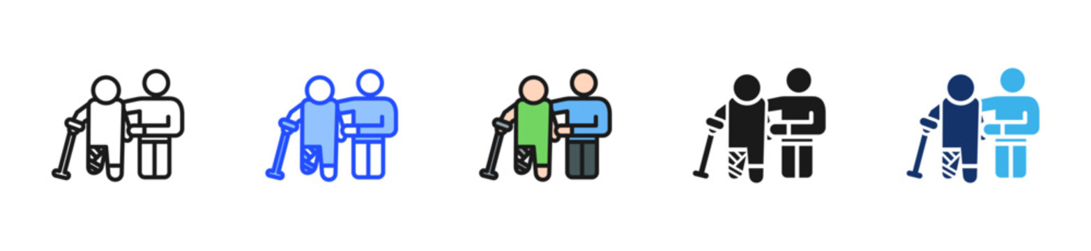 Physical Therapy Icon Collection With Multiple Styles