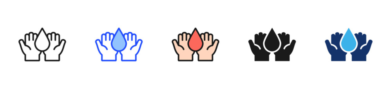 Blood Drop Icon Collection With Multiple Styles
