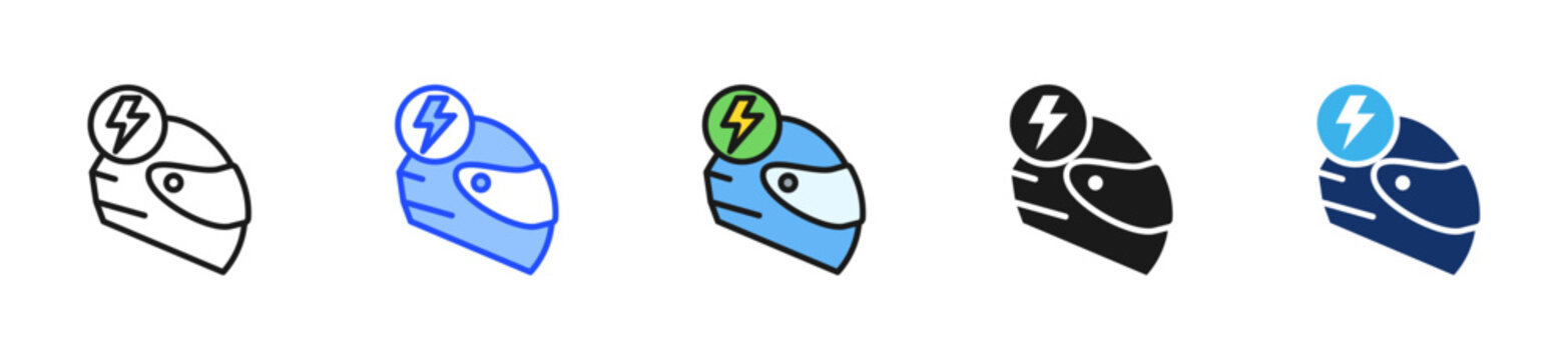 Accident Helmet Icon Collection With Multiple Styles