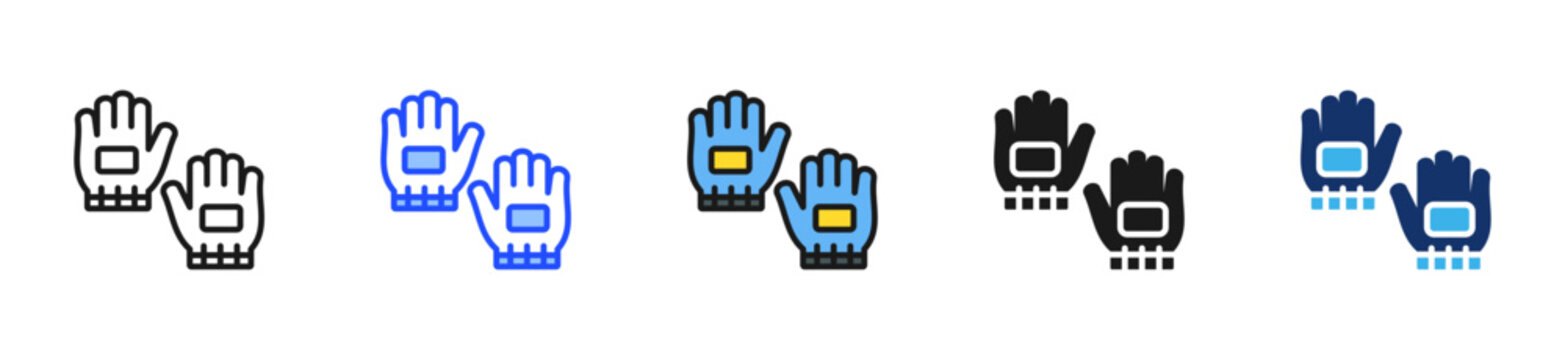 Safety Gloves Icon Collection With Multiple Styles