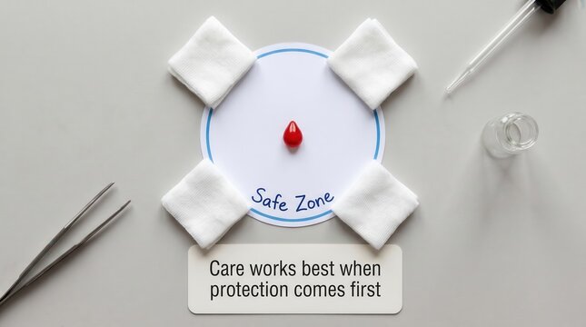Red Blood Droplet Symbolizes Care in Blood Donation Safety