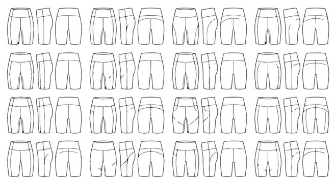 Technical fashion design templates for pants and trousers with trousers template technical