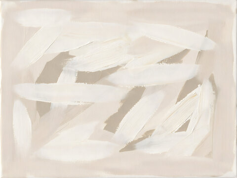 Abstract painting with overlapping white brushstrokes on a beige isolated on transparent background png