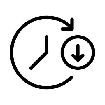 Time management reduction icon for faster business process cycle