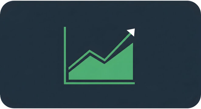 Rising Growth Chart with Upward Arrow on Transparent Background