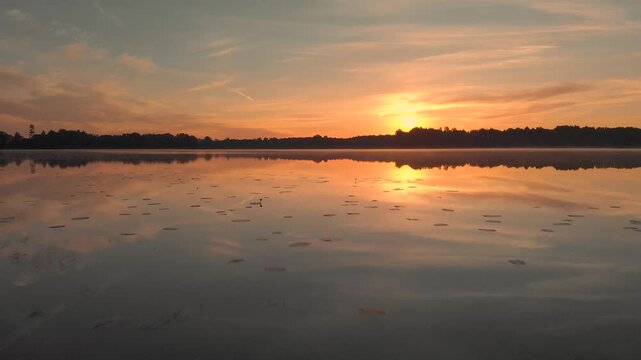 sunset over lake