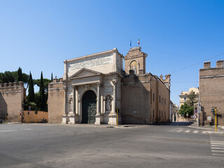 Fototapeta premium Piazzale di Porta Pia, historical square in Rome, Italy, 