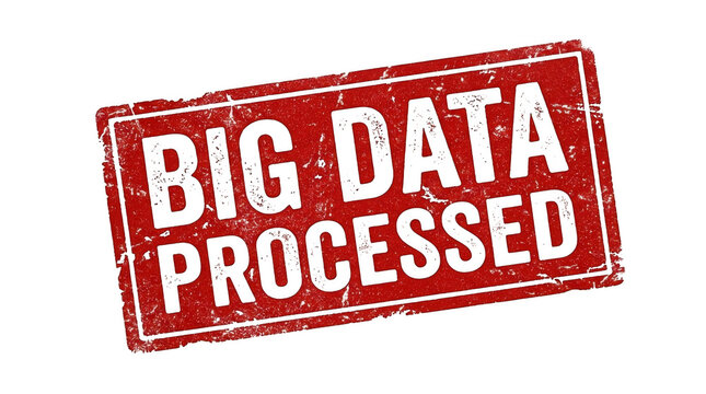 Big data processed stamp isolated on transparent background