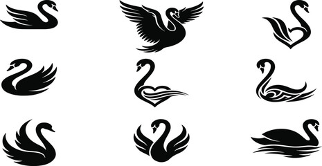 Swan logo set
