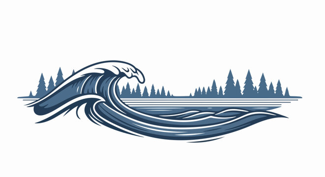 Wave Ocean Water Sea Illustration.