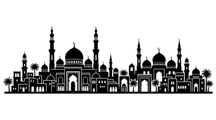 City skyline silhouette against a white background architectural illustration © Photo Sell