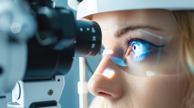 Cataract Surgery Procedure in Modern Ophthalmology Operating Room, Surgeon Performs Phacoemulsification to Remove Cloudy Eye Lens and Implant Intraocular Artificial Lens