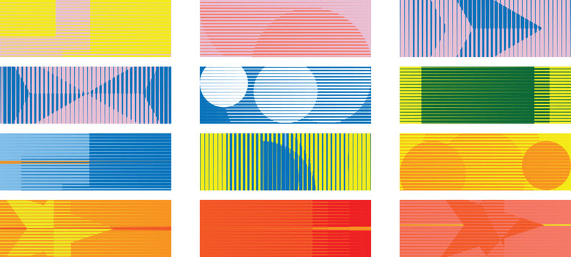 Speed Lines banner set. Vector Illustration . Fast Motion . Logo Design elements bundle . Movement effect . Abstract Geometric shape .
