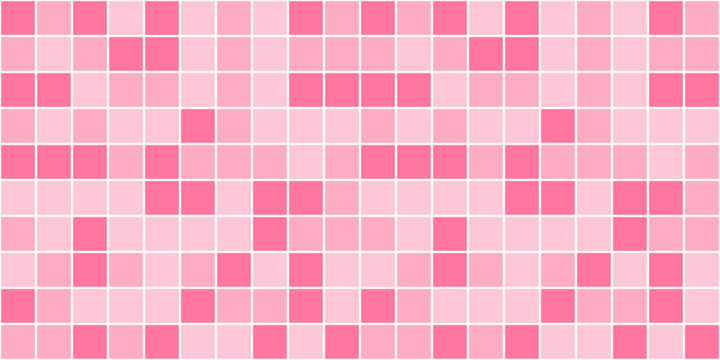 Pink tile pattern. Seamless square ceramic grid. Minimal kitchen wall texture background.