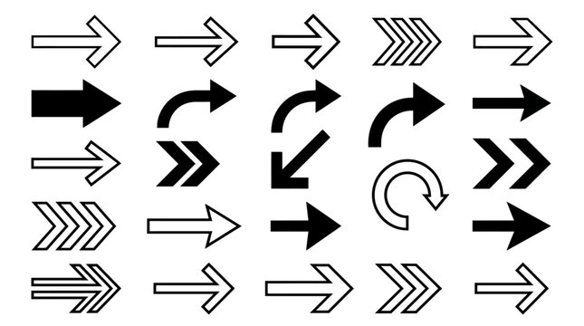 A collection of various arrows pointing in different directions is displayed.