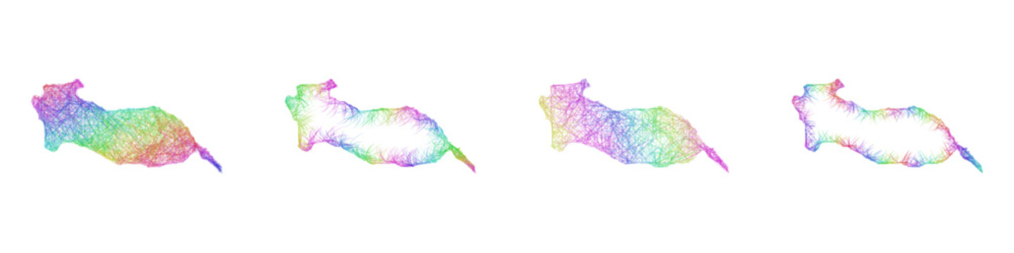 Rainbow sketch Igdir map design set