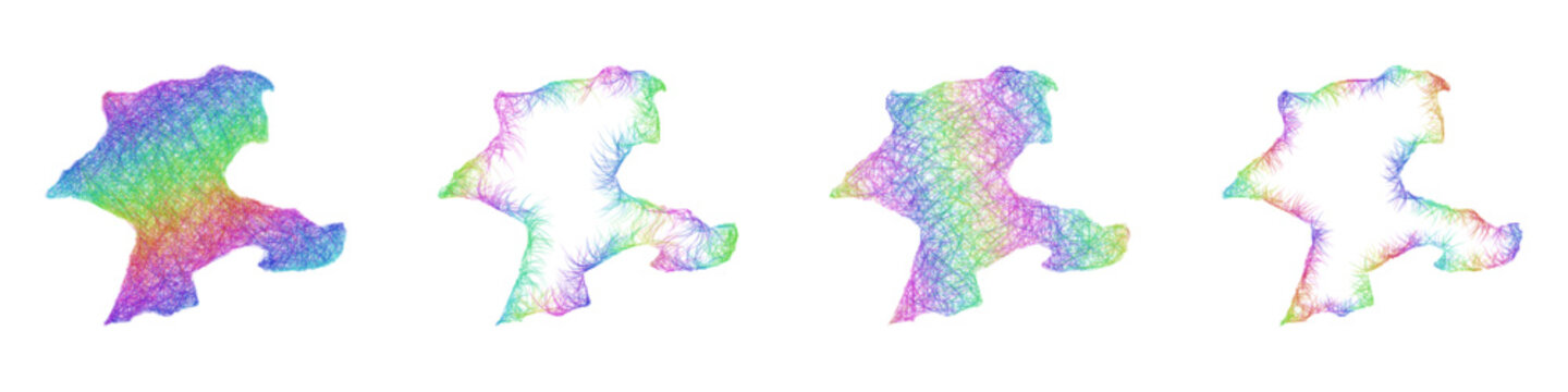 Multicolored sketch Malatya map design set