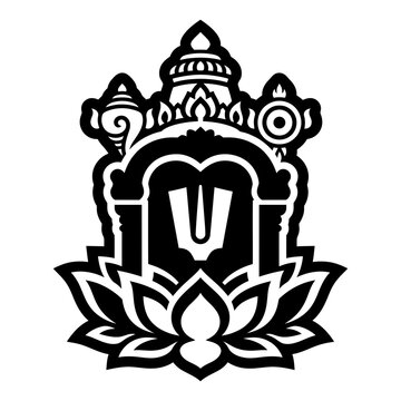 Sacred Hindu Symbol of Lord Venkateswara Emblem.