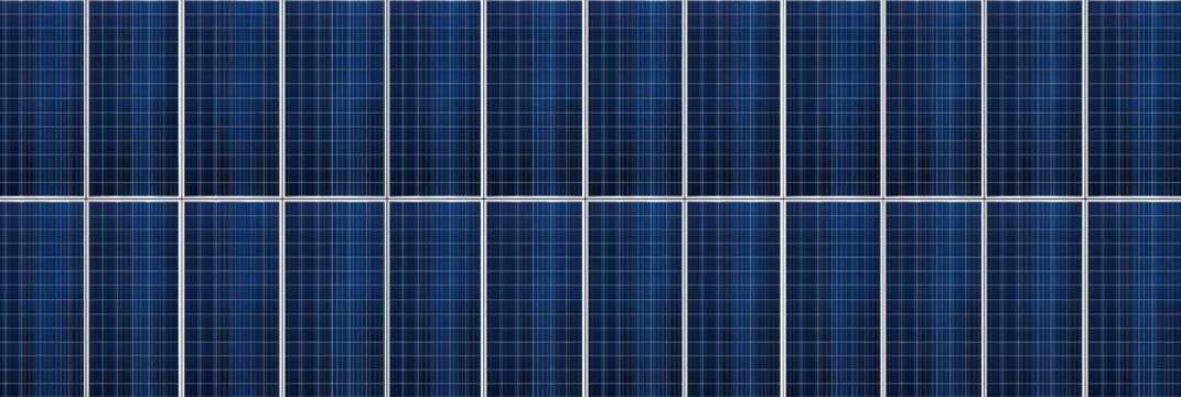 Solar panel texture with blue photovoltaic cells for sustainable renewable energy