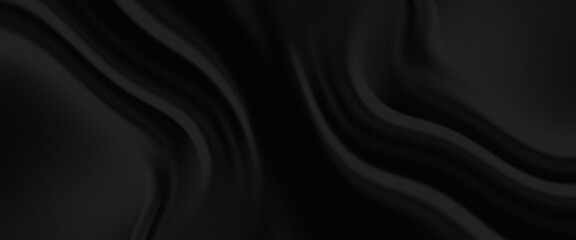 Fototapeta premium Very smooth, flowing curved lines are soothing to the eye in a charcoal gray gradient on a premium black background.