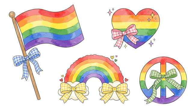Comprehensive Collection of LGBTQ Pride Icons featuring Rainbow Flags, Gender Symbols, Colorful Hearts, and Diversity Graphics for Queer Community Celebration and Inclusion Advocacy.