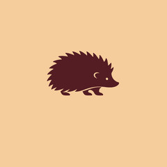 Hedgehog logo design vector icon silhouette illustration. © Apparel Design