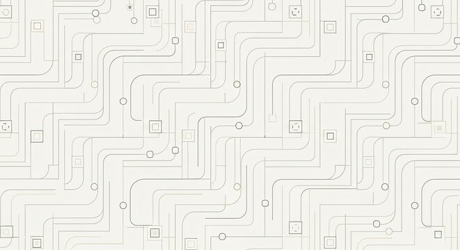 Abstract digital circuit board pattern with lines and geometric shapes