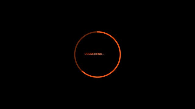 Network Connecting Status Animation with Rotating Progress Bar animation. 4k vedio