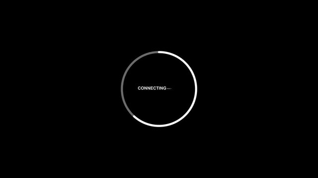 Network Connecting Status Animation with Rotating Progress Bar animation. 4k vedio