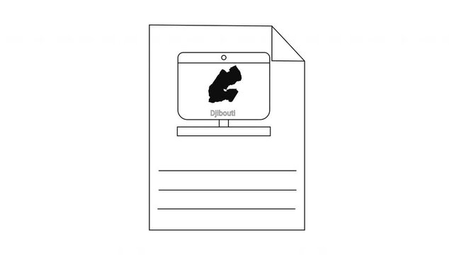 Abstract Black Silhouette of a Frog on a Computer Screen.