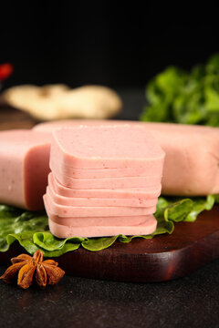 Sliced Pork Meat with Fresh Greens and Spices