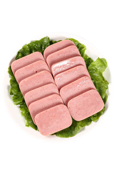 Sliced Pork Luncheon Meat on Lettuce - Delicious Instant Meat Choice
