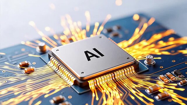 AI chip on circuit board