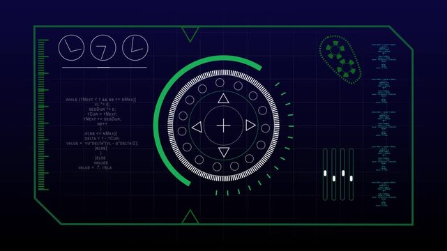 Advanced digital interface with green accents showing code. Technical advanced digital interface with green accents for database program logs mapping. Tech analysis display.