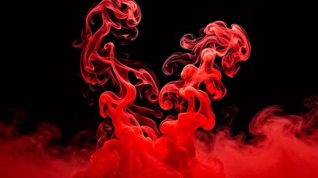 Red smoke patterns on black background
