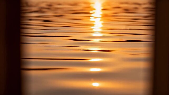 Sunset reflection on rippled water