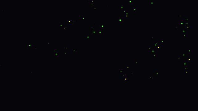 Abstract Green and Yellow Liquid Motion Graphic with Particles