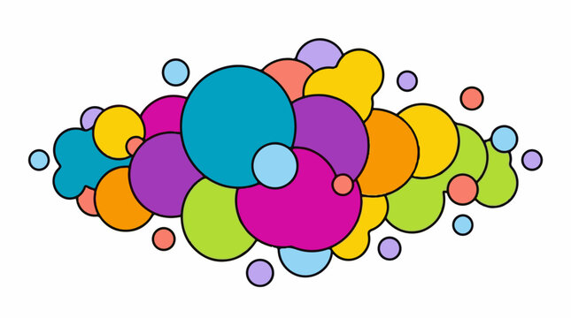 A colorful illustration of various sized circles in different colors (1)