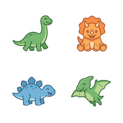 Dinosaur toys in different colors. © Rizal