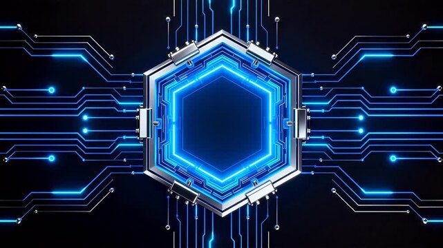 Blue glowing circuit board design