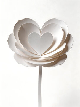 White paper flower with heart center