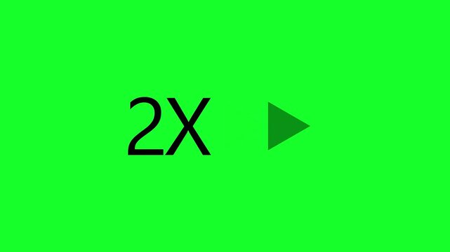2x Speed Fast Forward Icon animation on transparent Background Loop Animation  in 4K animation with alpha channel 2X speed animation