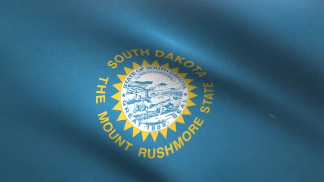 South Dakota State Flag Waving Seamless Loop
