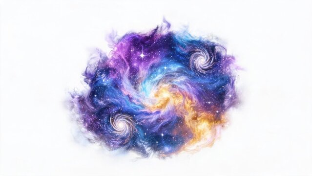 Colorful galaxy swirl with stars