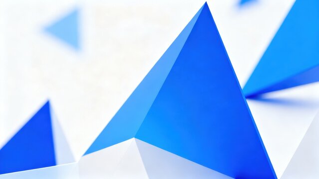 Blue and white geometric triangular shapes