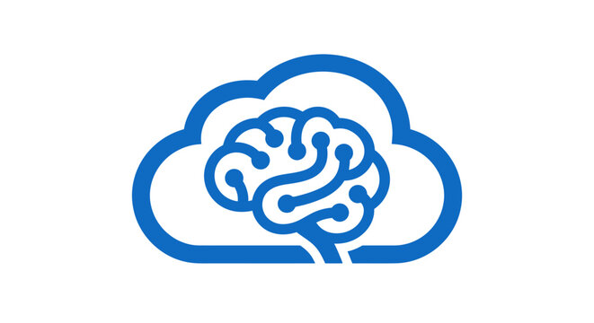 Cloud Computing Artificial Intelligence Brain Concept Icon