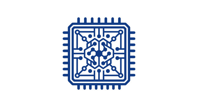 Artificial Intelligence Microchip Circuit Board Icon