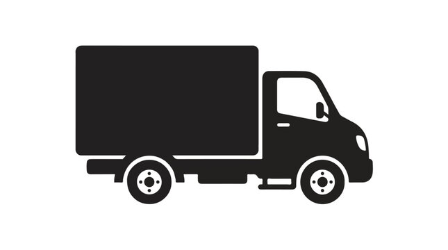 Delivery Truck Silhouette Small Cargo Van Vector Side View
