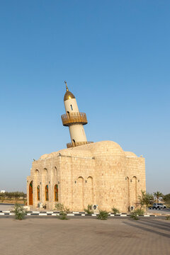 Doha, Qatar - June 01, 2026: The Leaning Mosque and Minaret. Sheikh Faisal Bin Qassim Al Thani Museum Doha Qatar